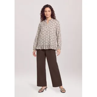 Cartoon Schlupfbluse mit Raffung Beige/Blau 44