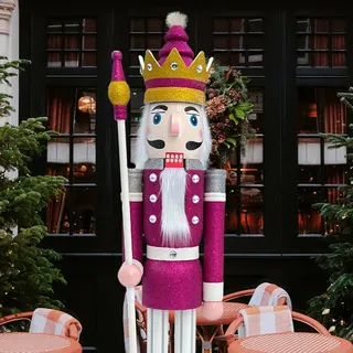 CDL XL/5füße/150cm/5ft/5fuß/150 cm Leben größe große/Riesen Lila Glitter Weihnachten Holz nussknacker König & Soldat Ornament Puppe Schaufenster/Haus Nußknacker Dekoration K32