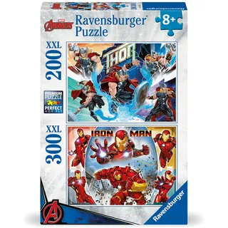 Ravensburger Kinderpuzzle 80716 - Thor und Iron MAN - 2 Puzzles in Einer Packung für Avengers-Fans ab 8 Jahren