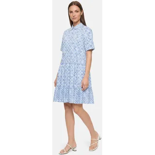 Cartoon Blusenkleid mit Muster Weiß/Hellblau 44