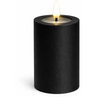 ReWu LED Kerze Deluxe Homeart, Outdoor LED Kerze (Kunststoff Kein Echtwachs) mit realistischer Flamme, warmweißes Licht, Hitzebeständig für den Aussenbereich (Schwarz)