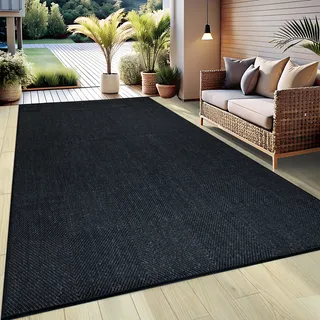 OTTO home Teppich OTTO HOME "Anna, auch als Läufer erhältlich" Gr. 1, schwarz, B:60cm H:3mm L:110cm, Kunstfaser, Teppiche, Teppich, In- und Outdoor geeignet, Sisal-Optik, Wetterfest & UV-beständig