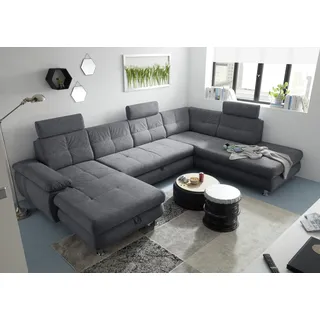 Stella Trading Eckcouch Polyester 5-Sitzer Grau