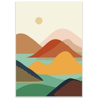 wandmotiv24 Poster minimalistisch, Kunst, Landschaft, Minimalismus (1 St), Wandbild, Wanddeko, Poster in versch. Größen orange 100 cm x 70 cm x 0.1 cm