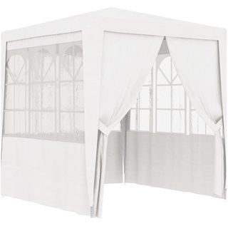 Gartenpavillon CLORIS, Profi-Partyzelt mit Seitenwänden 2,5x2,5 m Weiß 90 g/m2