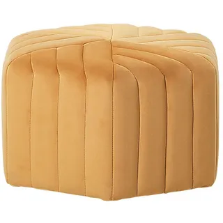 Beliani Pouf Polyester 53 x 29 x 53 cm Gelb