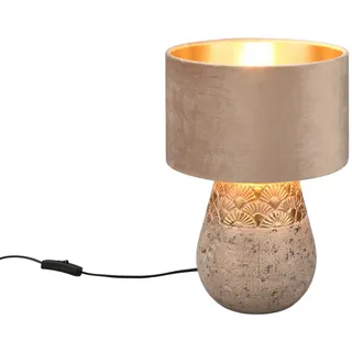 Reality Leuchten LED Nachttischlampe, LED wechselbar, warmweiß, ausgefallen-e Design-er Fensterlampe für Fensterbank Gold, Höhe 38cm beige|braun