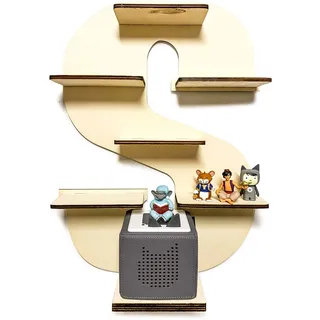 DIY Regal Buchstabe A-Z für die Musikbox passend für Toniebox Kinder Baby Zimmer zum selbst bemalen mit Wunschname tolles individuelles Geschenk zum Geburtstag zu Ostern Weihnachten (Buchstabe: S)