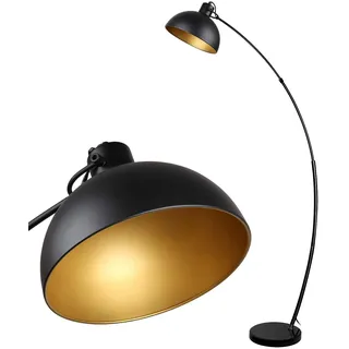 Osasy Stehlampe arc, bogenlampe wohnzimmer, Schwarz-Golden,vintage