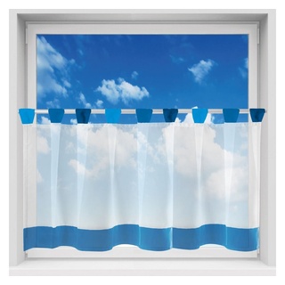 arsvita Bistrogardine mit Schlaufen, ca. 150x45 cm blau - dunkelblau"