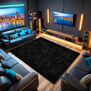 Gaming Teppich Jugendzimmer Jungen Bereich Teppich für Spielzimmer Wohnzimmer Schlafzimmer und Büro, Gaming Zimmer Deko Spielstuhl Carpet, Rutschfest Gamer Teppich Waschbare Fußmatte 180 x 210 cm