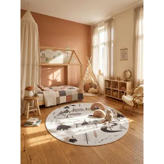 KADIMA DESIGN TINO Kinderteppich Ø 120 cm Creme