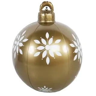 Lex Aufblasbare Weihnachtskugel Ø60 cm Gold-Flocke Christbaumkugel Outdoor Party Weihnachtsdeko : Gold-Flocke