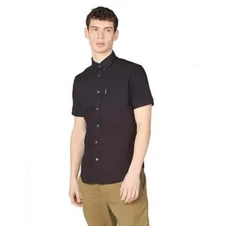 Ben Sherman Herren Freizeithemden 'Signature Oxford' Unifarben Polokragen - L