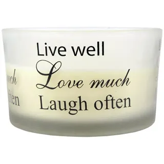 HS Candle Duftkerze (Dekokerze, 1-tlg), XXL Kerze "3 Docht" im Glas, Duftkerze "SPA" - ca. 36 Std. Brenndauer beige 13 cm
