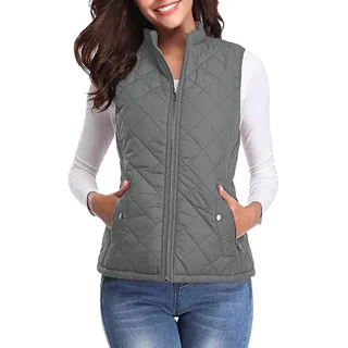 Weste Damen, Große Größen Leicht Dünn Warm Ärmellose Weste Daunenweste Winter Herbst Elegant Kurz Damenwesten Weste Sport Tailliert Steppweste Damen Weste