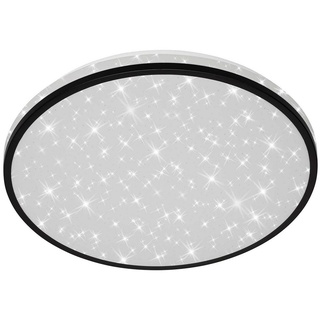 Briloner Leuchten LED Deckenleuchte NIGRA, 1-flammig, Ø 38 cm, Schwarz, Weiß, Metall, Sternenhimmel, LED fest integriert, Neutralweiß, Kunststoffschirm, LED Deckenlampe schwarz|weiß