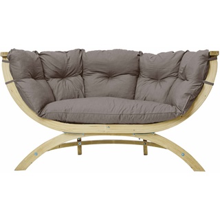 Amazonas Luxus XL Sessel, Gartensofa für 2 Personen Siena Due taupe, Fichtenholz wetterfest