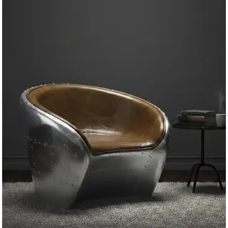 Phoenixarts Leder Sessel Wohnzimmer | Loungesessel Braun Cocktailsessel | Vintage Clubsessel