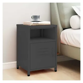 vidaXL Nachtschrank Anthrazit 35 x 35 x 51 cm Stahl