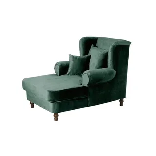 Max Winzer Ohrensessel Mareille Samt 103 x 103 x 151 cm Grün mit 2 Zierkissen