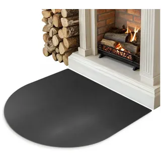 Tulup Bodenschutzplatte Funkenschutzplatte Metall Schwarz, Stahlplatte Für Kamin Halbkreis | 100 cm x 100 mm