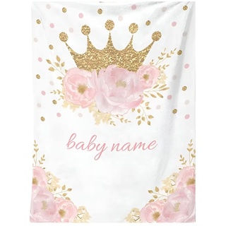 ZUCZUG Personalisierte Babydecke mit Namen, Geschenke Deck für Kinder, Flanell Kinderdecke personalisierbar mit Name Baby Decke Namensdecke