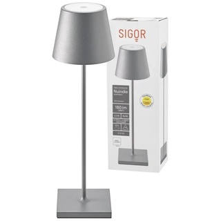 SIGOR LED Tischleuchte Tischleuchte NUINDIE Graphitgrau, Dimmbar, 1 LED Platine, 2700 Kelvin grau