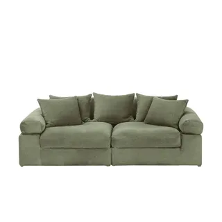 Smart Big Sofa Lionore Cordstoff grün 