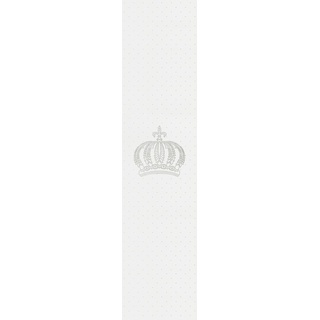 Harald Glööckler Designer Barock Vliestapete 52716 - Krone - Weiß mit Straßsteinen