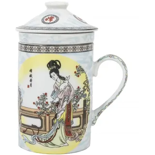 lachineuse - Teetasse mit traditionellen chinesischen Motiven – chinesische Prinzessin – Tasse aus Porzellan – Höhe 14,5 cm – mehrfarbig – Geschenkidee Asien