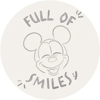 KOMAR Fototapete "Mickey Mouse Joke" Tapeten 125x125 cm (Breite x Höhe), rund und selbstklebend Gr. B/L: 125 m x 125 m, Bahnen: 1 St., schwarz (schwarz, weiß) Fototapeten Comic