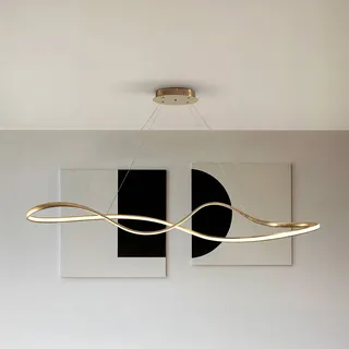Schuller Valencia Hängelampe Lia, dimmbar, messing / gold, für Wohn- / Esszimmer, Metall, Modern - 146 cm - 50 cm - 20 cm