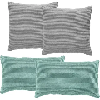 Andiamo Kissen-Set Emy 30 x 50 cm Grau/Grün