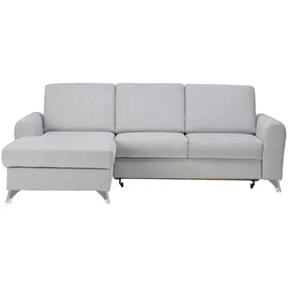 Cantus Ecksofa, Hellgrau, Metall, Uni, 3-Sitzer, Ottomane links, L-Form, 244x167 cm, Liegefunktion, Wohnzimmer, Sofas & Couches, Wohnlandschaften, Ecksofas