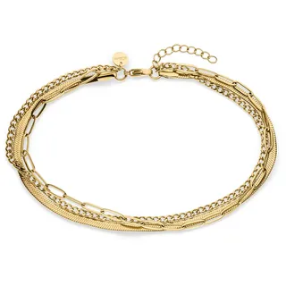 s.Oliver "Fine Layers", gelbgoldfarben, Fußketten, Damen, Edelstahl