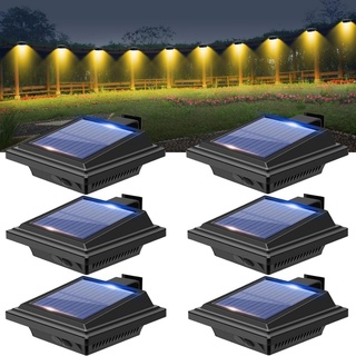 Coisini LED Dachrinnenleuchte 6Stk.40LEDs Dachrinnen Solarleuchten Lichtsensor Zaunlicht Wegeleuchte, Bewegungsmelder
