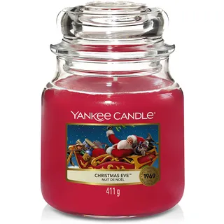 Yankee Candle Duftkerze im Glas (Mittelgroß) | Christmas Eve | Brenndauer bis zu 75 Stunden