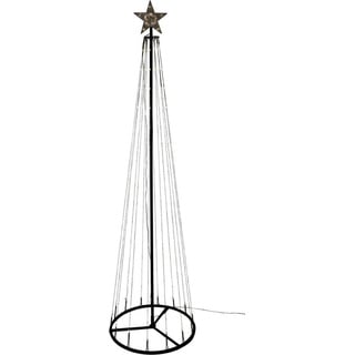 AM Design LED Baum Weihnachtsdeko aussen, LED fest integriert, warmweiß - kaltweiß, mit 8 verschiedenen Lichtmodi, Weihnachtsbeleuchtung schwarz Ø 50 cm x 180 cm