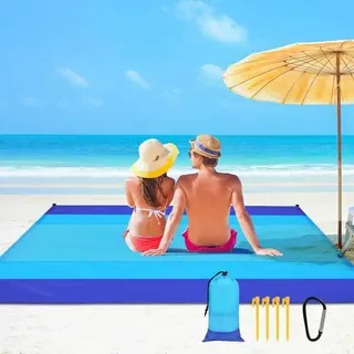 Ainiv Picknickdecke, Tragbar Stranddecke mit 4 Befestigung Ecken, Schnelltrocknend Wasserdicht Sanddicht Campingdecke, 210cm x 200cm Ultraleicht