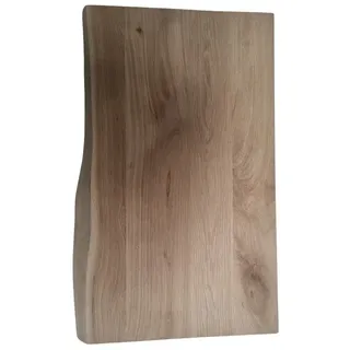 DM-Handel Waschtischplatte Eiche Holz Waschbeckenplatte (massiv Holz Waschtisch, Naturkante Waschbecken, von 40 cm bis 120 cm Breit), 4 cm stark beige 70 cm x 4 cm x 50 cm