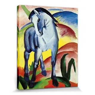 1art1 Franz Marc Poster Blaues Pferd I, 1911 Bilder Leinwand-Bild Auf Keilrahmen | XXL-Wandbild Poster Kunstdruck Als Leinwandbild 50x40 cm