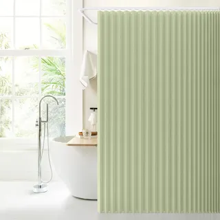 DSSHENGDS Anpassbar Badezimmer aus wasserdicht beschwerer duschvorhang,faltbar Vorhang dusche,für Badewanne Bad Schlafzimmer-Green- 160x200cm