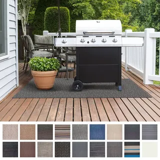 Floordirekt Grillmatte Bodenschutz Grillteppich, Grillunterlage, Grillschutzmatte für Gasgrill & Holzkohlegrill für Outdoor und Garten - 90 x 120 cm Siena