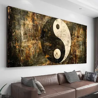 DIY 5D Tai Chi Diamand Painting xxl 80x190 cm, Diamont Painting Bilder Yin Und Yang, Runde Steine Diamond Painting Erwachsene Groß Kristall kunst Malerei für Geschenk Zuhause Wanddeko Wohnzimmer Z-451