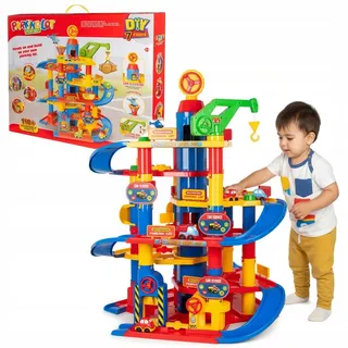 Coil Spiel-Parkgarage Autogarage, Parkhaus, Tower Garage, Parkgarage (110-tlg), Aufzug, Autowaschanlage, Kran, Autos, 6 oder 7 Etagen 94,5 cm