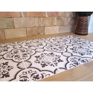 Laroom Vinylteppich für die Küche, Design Estoril, Rutschfestes Vinyl, grau, 65x100cm