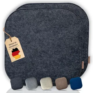 kontor28® - Sitzkissen Filz handgefertigt Made IN Germany | Sitzkissen Stuhl 37,5 x 37,5 cm aus rPET-Filz weiche und robuste Polsterung | Sitzauflage Stuhl für In- und Outdoor | anthrazit 2er-Set