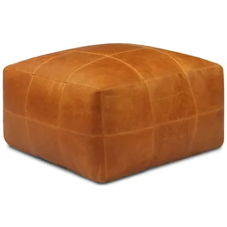 Pouf Anneta aus Leder 75x75 cm, Cognac