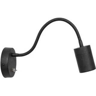 Wandleuchte Bettlampe Leseleuchte Glas Metall schwarz flexibel Schlafzimmerlampe